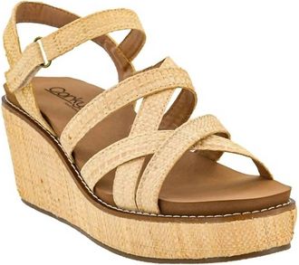 Corkys Footwear Womens All Nighter 3-Inch Wedge Sandal In Raffia