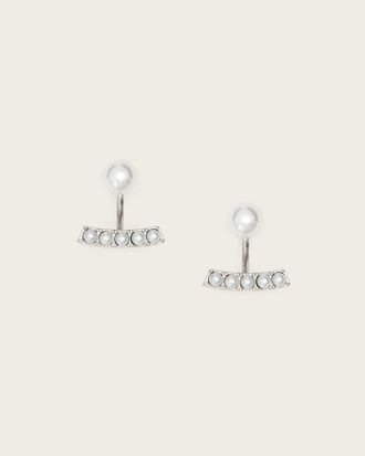 AllSaints Brass Nellie Pave Earrings, Size: One Size