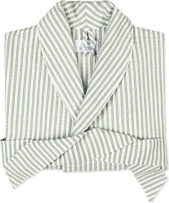 Matouk Matteo Stripe Robe in Palm at Nordstrom, Size Medium/large