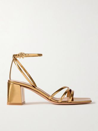 Gianvito Rossi Sandali In Vernice Metallizzata Metal 55 - Oro