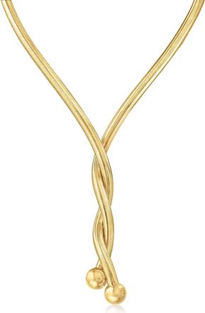 Ross-Simons Italian 18kt Gold Over Sterling Flexible 4-In-1 Necklace/Bracelet