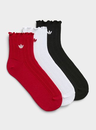 adidas Womens Ruffled ankle socks 3-pack