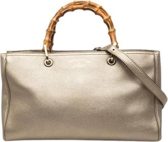 Gucci Pre-owned Bamboo Shopper - Dames - Vintage Handtas - Beige - ONE Size - Leer - Vintage