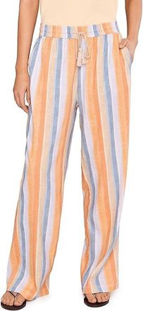 Liverpool L.A. Mid-Rise Pull-on Drawstring Waistband Wide Leg Pant 30 Inseam Womens Clothing Stripe Print : MD 30