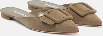 Manolo Blahnik Maysale suede mules