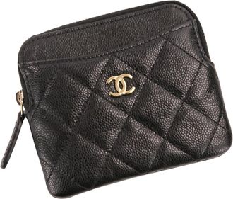 Chanel Black Grained Calfskin Coin Purse/Coin Case (Pre-Owned)