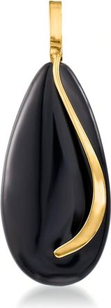 Ross-Simons Black Onyx Teardrop Pendant in 14kt Yellow Gold