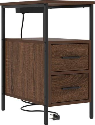 vidaXL Vidaxl - Bedside Cabinet Brown oak 30 x 48 x 61 cm Engineered wood