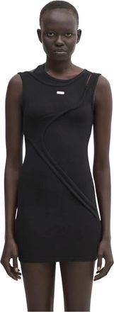 Heliot Emil Mini jurk met cut-out detail - Dames - Kleedjes - Zwart - S - Katoen - Kleedjes