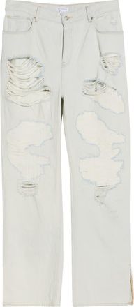 Good American The Khlo Distressed Straight Leg Jeans in Indigo1016 at Nordstrom Rack, Size 12