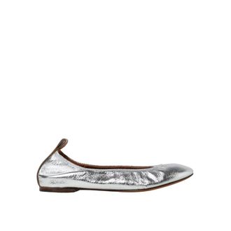 Lanvin Ballerina Shoes, female, Gray, 5 UK, Metallic Ballerina Flats