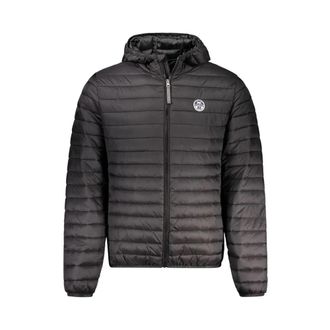 North Sails Zwarte Polyamide Hoodie met Rits - Heren - Winterjassen - Zwart - XL - Jassen