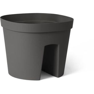 OEM Maceta De Barandilla - Garden Id Smile - Anth. 30 Cm - Se Adapta A Todas Las Barandillas - Reserva De Agua - Reciclado Y 100% Reciclable