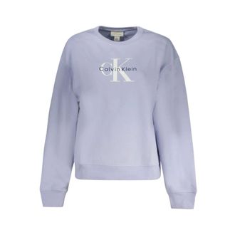 Calvin Klein Hoodies & sweatvesten, Dames, Paars, L, Katoen, Viola Cotton Sweatshirt