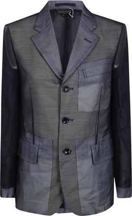 Comme Des Gar&ccedil;ons Polyester Georgette Dunne Klassieke Blazer Jas - Heren - Blazers - Zwart - M - Polyester - Jassen