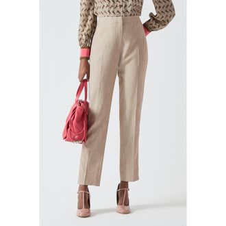 L.k. Bennett Amelia Slim Fit Trousers in Beige at Nordstrom, Size 16