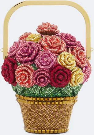 Judith Leiber Basket of Roses embellished top-handle bag
