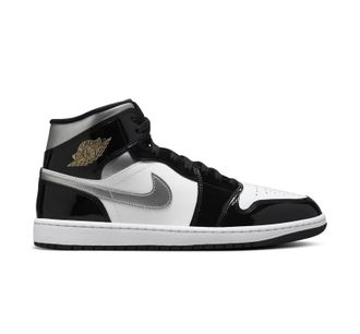 Nike Air Jordan 1 Mid Mens Trainers HV0789 (Black/White/Metallic Silver/Metallic Gold 010) UK 9.5 (EU 44.5)