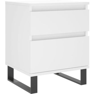 vidaXL Mesita De Noche Madera Contrachapada Blanco 40x35x50 Cm Vidaxl
