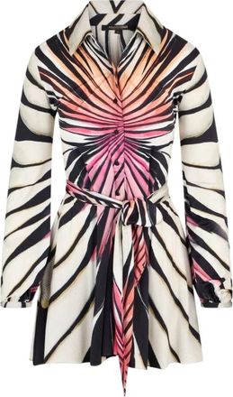 Roberto Cavalli Ray Of Paradise Print Mini Jurk - Dames - Shirt Kleedjes - Veelkleurig - S - Leer - Kleedjes