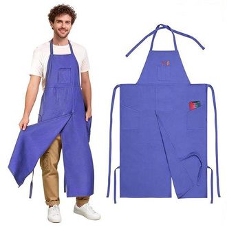 OEM Grembiule In Tela 76 X 113 Cm, Impermeabile Con Spacchi Per Le Gambe, Adatto Per Parrucchiere, Giardinaggio, Barbecue, Cucina, Ceramica E Altre Attivi
