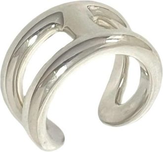 Herm&egrave;s Silver Silver 925 Band Ring (Pre-Owned)