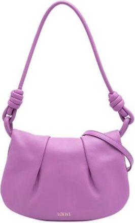 Loewe Pre-owned Shoulder Bags, female, Purple, Size: ONE SIZE Pre-owned Paseo Satchel