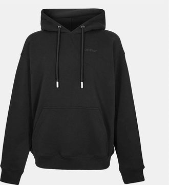 Off-white Mens Oversize Fit Hooded Neck Drop Shoulder Sweatshirt - Black - Size: 38