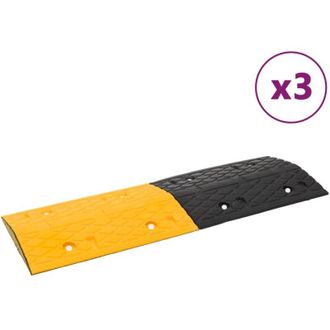 vidaXL Vidaxl - Bad&eacute;n De Velocidad 3 Uds Caucho Amarillo Y Negro 97x32,5x4 Cm