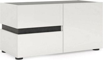 Dmora Mobile da Ingresso Seul, 2 Cassetti, un Ripiano Made in Italy, 38x80x42h cm Bianco Lucido
