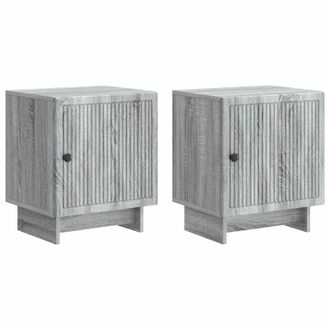 vidaXL Armario De Noche 2 Pcs Gris Sonoma 43 X 34,5 X 50 Cm Vidaxl