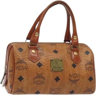 MCM Pre-owned Handbags, female, Brown, Size: ONE SIZE Pre-owned Canvas Handbag