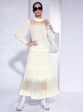 Cr&eacute;ation L Strickpullover CREATION L Modal-Baumwoll-Pullover, Damen, Gr. 38, beige (ecru), 49% Baumwolle, 49% Modal, 2% Polyester, unifarben, Pullover Strickpull