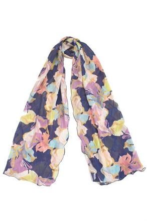 Komarov Floral Border Chiffon Shawl in Spring Lily at Nordstrom