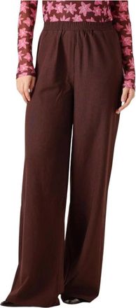 Ydence Pants Yade Tall - Dames - Wijde Broeken - Bruin - 2XL - Polyester - Broeken