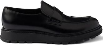 Prada brushed leather penny loafers - Black