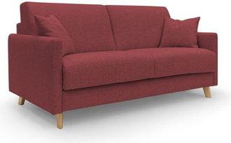 Divani.Store Edgar Sof&aacute; Cama Convertible En Tela Felis Impermeable 180 Cm (mat. 140x197) Rojo