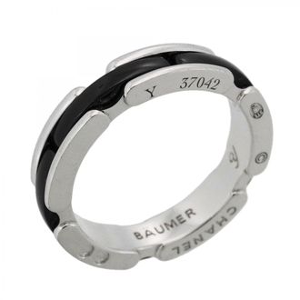Chanel Black White Gold (18K) Ceramic Band Ring (Pre-Owned)