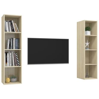 Berkfield Home Practical Wall-mounted TV Cabinets 2 pcs Sonoma Oak Engineered Wood in Light Oak