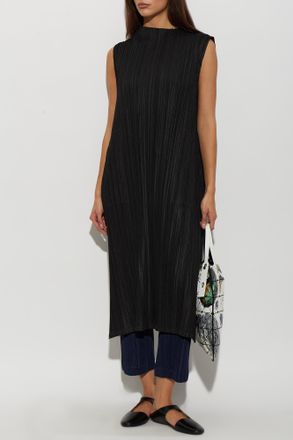 Pleats Please Issey Miyake Pleated Dress, Womens, Black