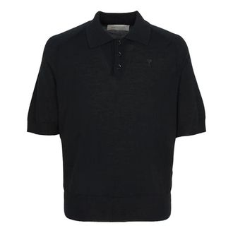 Ami Collar Short Sleeve Knitwear Black HPL438-KN0039-0180