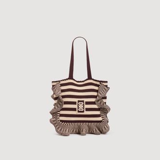Sandro Striped crochet bag