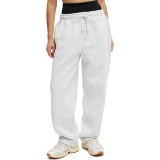 Cotton On Womens Active Plush Essential Barrel Sweatpant in Cloudy Grey Marle at Nordstrom, Size X-Small