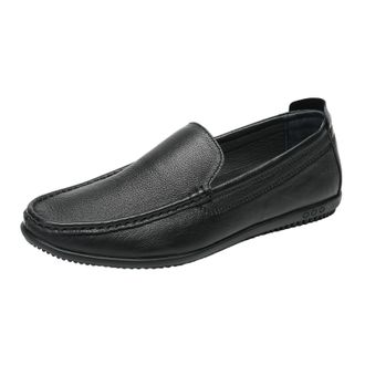 Generic Mens Classic Penny Loafers Flat Slip-On Soft Comfort Leather Moccasins Driving Shoes for Male (Black,6.5)