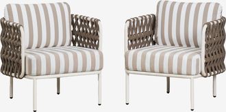 Sklum Pack De 2 Sillones De Jard&iacute;n En Aluminio Y Cuerda Trenzada Tevary Sklum
