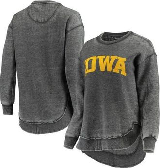 Pressbox Womens Pressbox Black Iowa Hawkeyes Vintage Wash Pullover Sweatshirt at Nordstrom, Size Medium