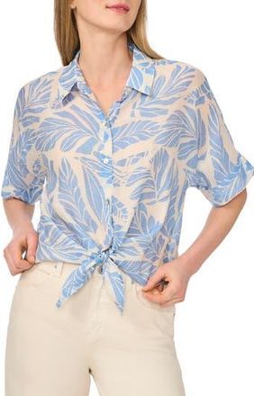 Halogen Tie Front Sleeve Top in Denim at Nordstrom Rack, Size X-Small