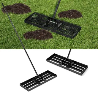Costway Rastrello Livellatore Per Prato Da 75 X 25 Cm, Attrezzo Per Livellare Il Terreno Per Impieghi Gravosi Con Impugnatura Da 170 Cm, Livellatore Per Terre