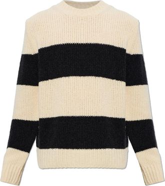 Moncler Wool Sweater - Heren - Ronde hals truien - Beige - 2XL - Wol - Truien & Vesten