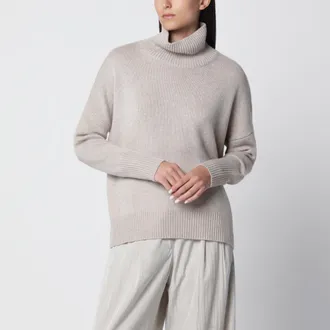 Lisa Yang Heidi sweater in sand cashmere